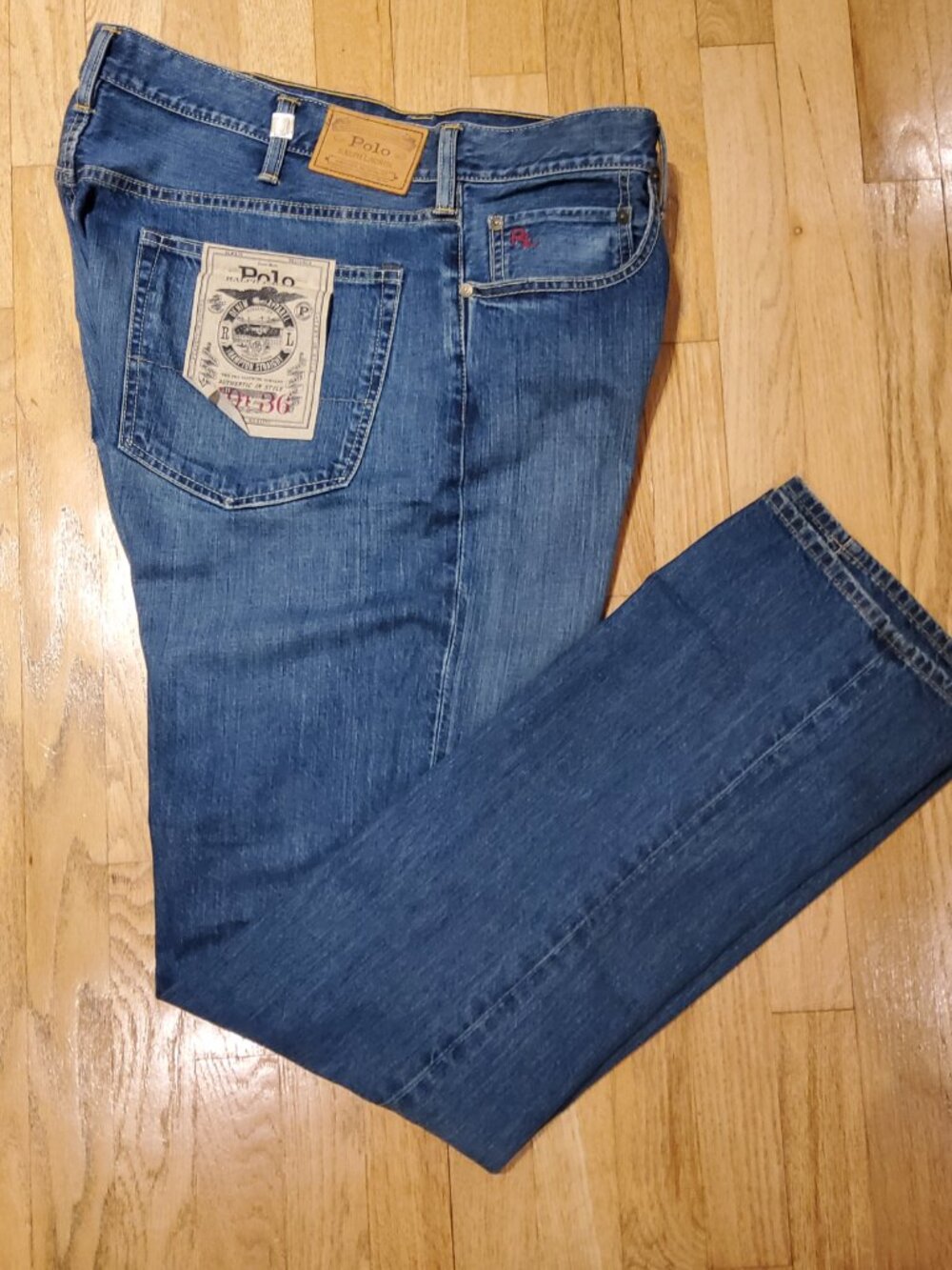 NWOT Polo Ralph Lauren Blue Hampton Straight Jeans 40T x 36